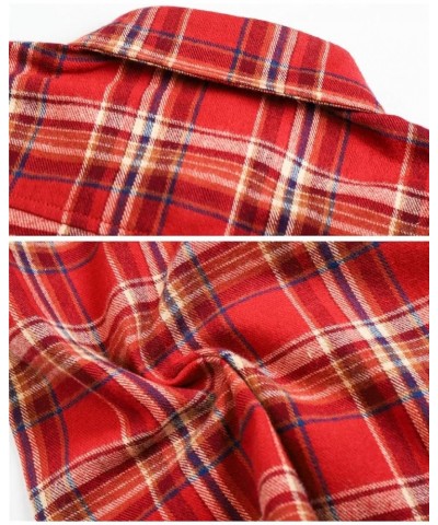 Girls & Women's Long Sleeve Casual Button Down Shirts, 3 Months - Adult 2XL Youth Bright Red Plaid $7.94 Blouses