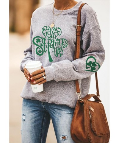 Women's Long Sleeve Shamrock Crew Neck Shirtss Tunic Tops Clover St Patricks Day Pullover SweatShirtss Tree $13.05 Hoodies & ...