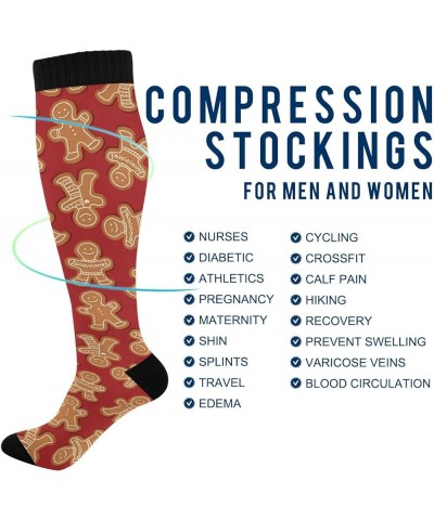Compression Socks for Women Men Circulation Long Socks Breathable Compression Stockings for Running H001 $9.35 Activewear