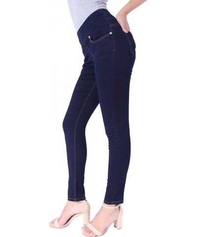 Women's Stretchy Mid Rise Pull On Yoga Denim Skinny Jeans with Wide Pull On Band True Indigo6 $11.76 Jeans