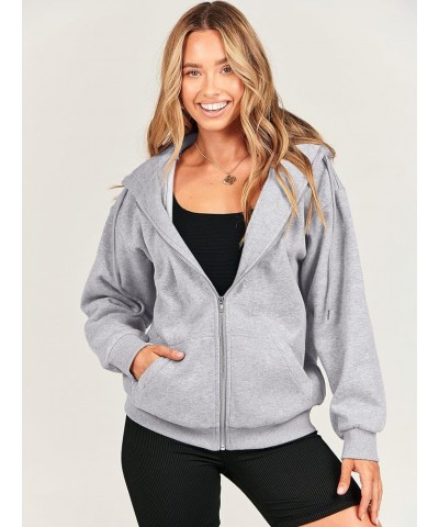 Women's Oversized Zip Up Hoodies Sweatshirts Y2K Clothes Cute Teen Girl Fall Casual Drawstring Jackets with Pockets Grey $20....