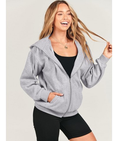 Women's Oversized Zip Up Hoodies Sweatshirts Y2K Clothes Cute Teen Girl Fall Casual Drawstring Jackets with Pockets Grey $20....