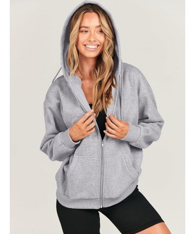 Women's Oversized Zip Up Hoodies Sweatshirts Y2K Clothes Cute Teen Girl Fall Casual Drawstring Jackets with Pockets Grey $20....