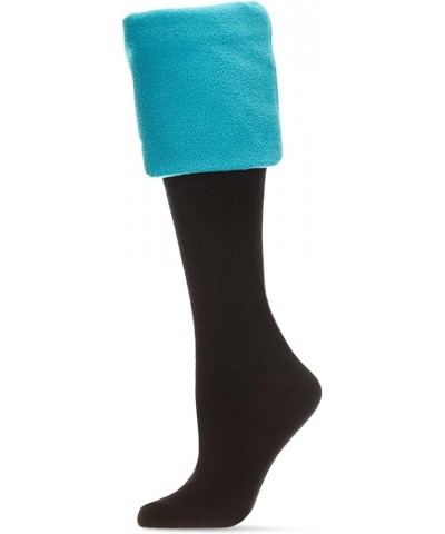 Extra Fuzzy Cuff Welly Boot Socks Blue Coral $9.51 Socks