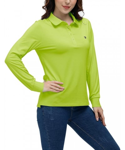 Golf Polo Shirts for Women Long Sleeve Colourful Quick-Dry Workwear & Activewear-Womens Athletic Apparel Green 2 $16.50 Shirts