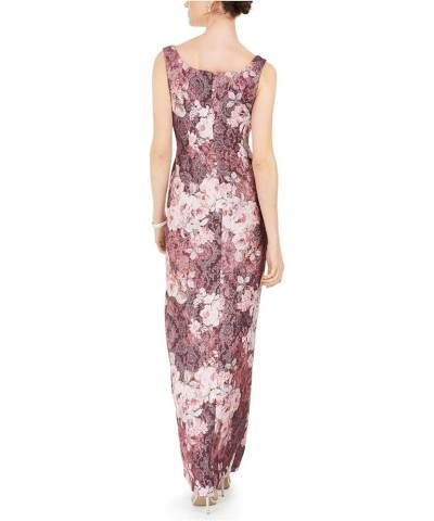 Womens Floral Gown Dress Burgundy $66.49 Dresses