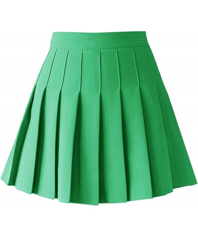 Women's High Waist Pleated Mini Skirt Skater Tennis Skirt Light Green $12.64 Skirts