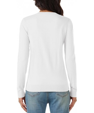 Women's V Neck Sweater 2024 Spring Casual Long Sleeve Tops Knit Lightweight Pullover Sweaters Jumper White $15.35 Sweaters