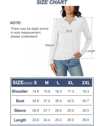 Women's V Neck Sweater 2024 Spring Casual Long Sleeve Tops Knit Lightweight Pullover Sweaters Jumper White $15.35 Sweaters