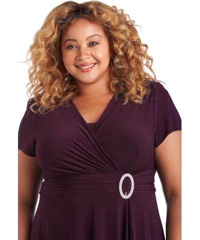 Womens Matte Jersey Jeweled Waist Cocktail Dress Plum $28.68 Dresses