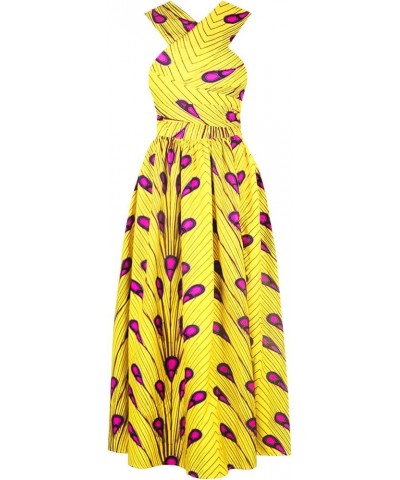 Women Sexy Boho African Dress Long Maxi Dress V-Neck Multi-Way Dress Pleated Dress Floral Print Long Yellow Print $23.52 Jump...