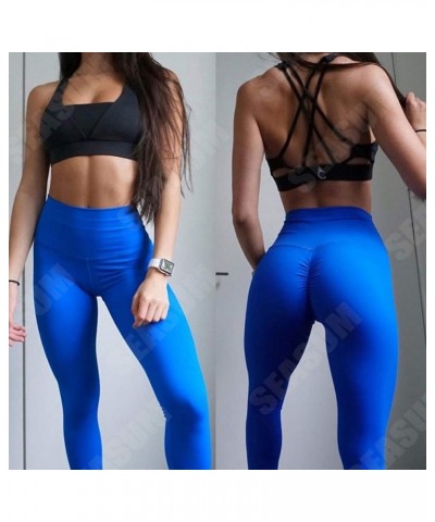 Women Scrunch Butt Leggings High Waisted Ruched Yoga Pants Workout Butt Lifting 1 Royalblue $13.92 Leggings