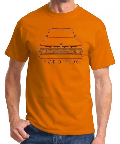 1964 Ford F100 Pickup Truck Classic Front End Design Print Tshirt Orange $10.50 T-Shirts