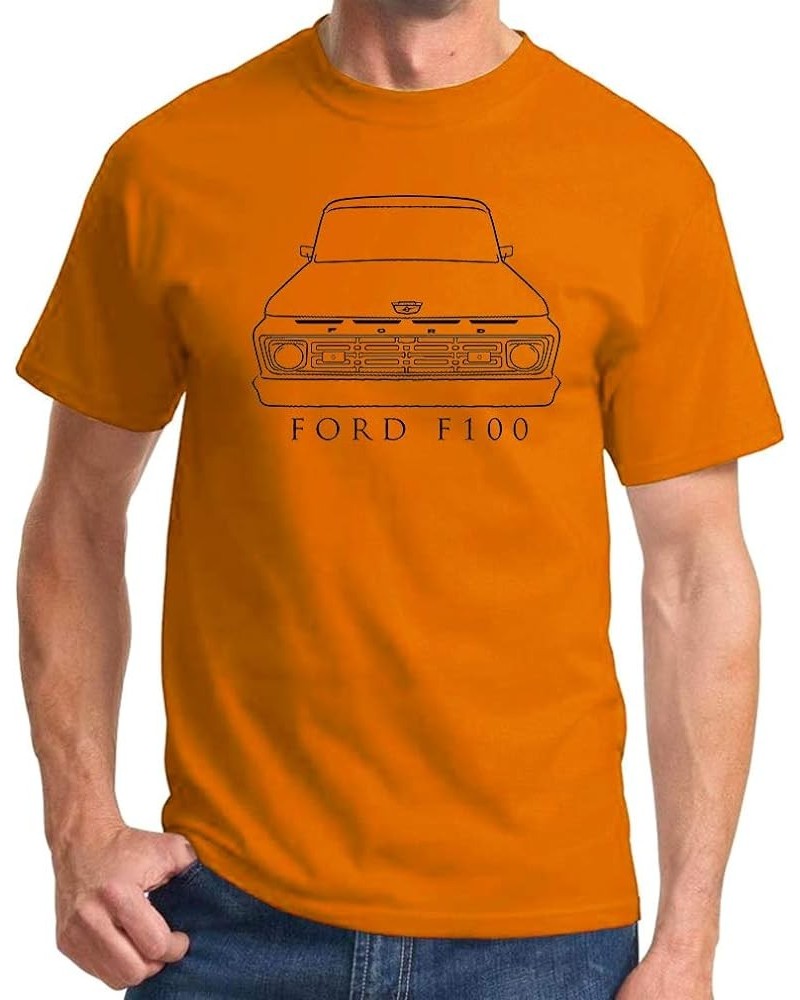 1964 Ford F100 Pickup Truck Classic Front End Design Print Tshirt Orange $10.50 T-Shirts