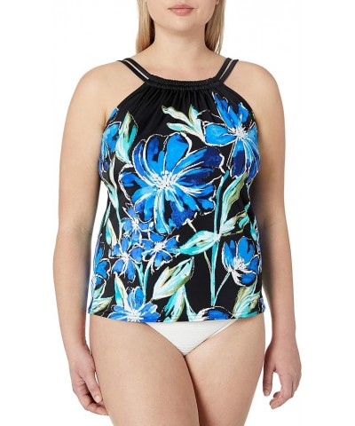 High Neck Tankini Swimsuit Top Multi//in Cool Bloom $21.69 Swimsuits