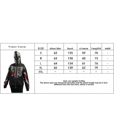 Women Oversized Zip Up Hoodie Y2K Rhinestone Skeleton Graphic Sweatshirt E-Girl Harajuku Jackets Coat Streetwear Pink $13.23 ...