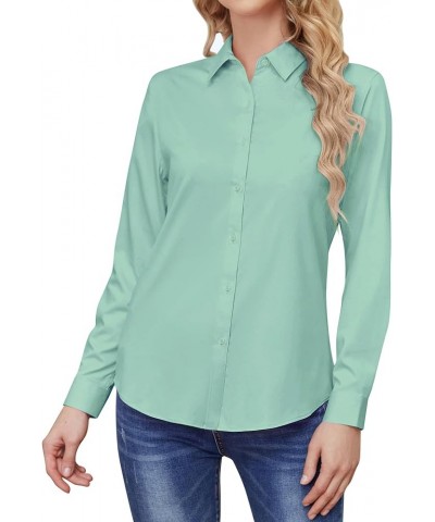 Wrinkle Free Womens Button Down Shirts for Women Long Sleeve Stretch Business Office Formal Work Blouses Tops Green $12.71 Bl...