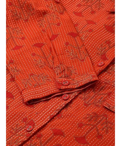 Indian Pakistani Partywear Cotton Anarkali Kurti indian dress for women Tunic top Orange-1 $22.00 Tops