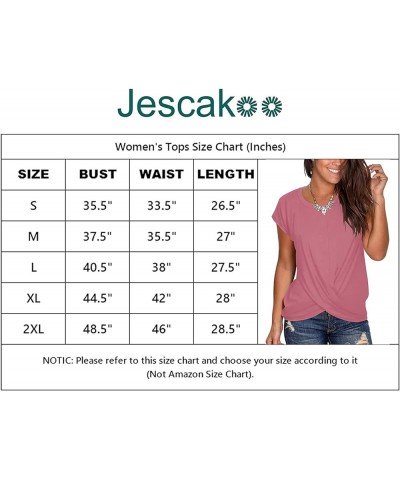 Women's Short Sleeve Round Neck T Shirt Front Twist Tunic Tops Casual Loose Fitted 05g-pink $11.09 T-Shirts