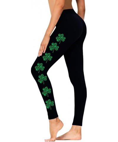 St Patricks Day Leggings for Women Shamrock Trousers Butt Lift Tummy Control Lucky Clover Yoga Pants 3615-jdgyn-c-mintgreen $...