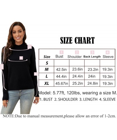 Mock Neck Sweater Women: Chunky Ribbed Sweaters Cozy Long Sleeve Knit Pullover Sweaters for Winter 2023 White $24.03 Sweaters