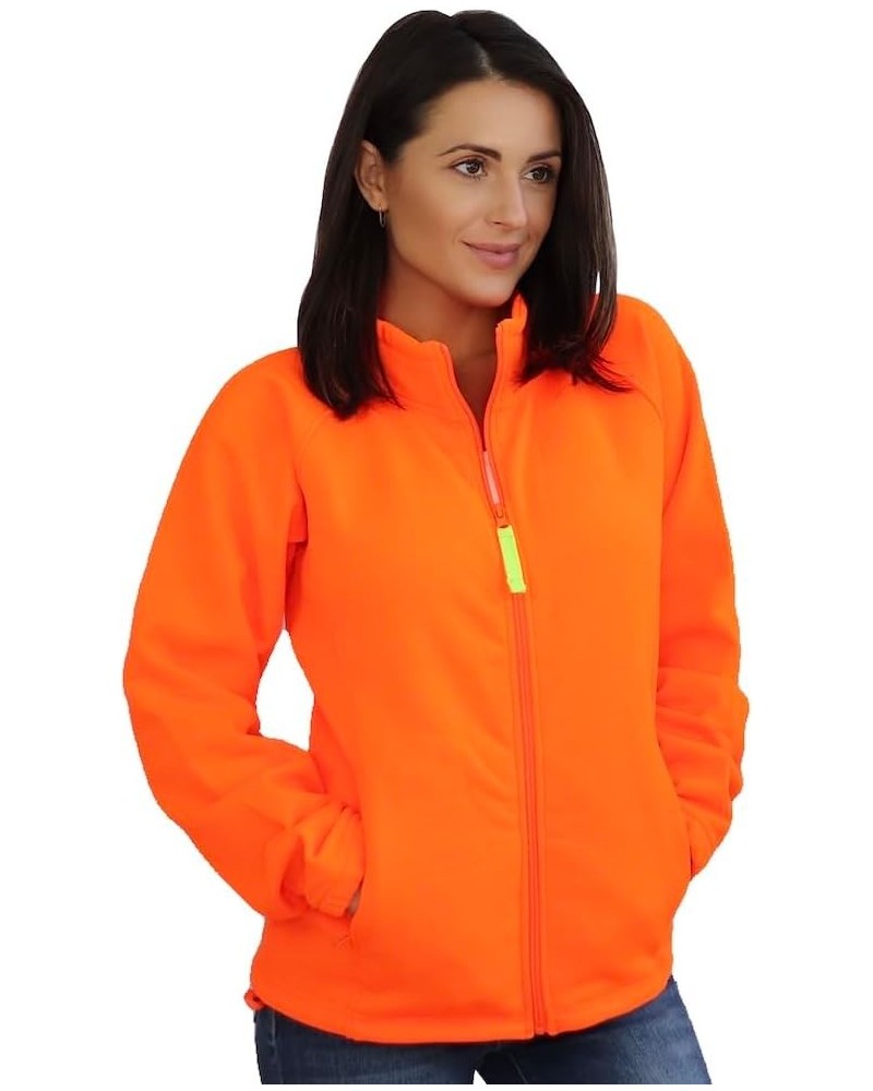 Womens Semi-Fitted Blaze Orange Full Zip 12 Oz. Fleece Jacket Orange $27.50 Jackets