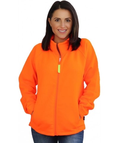 Womens Semi-Fitted Blaze Orange Full Zip 12 Oz. Fleece Jacket Orange $27.50 Jackets