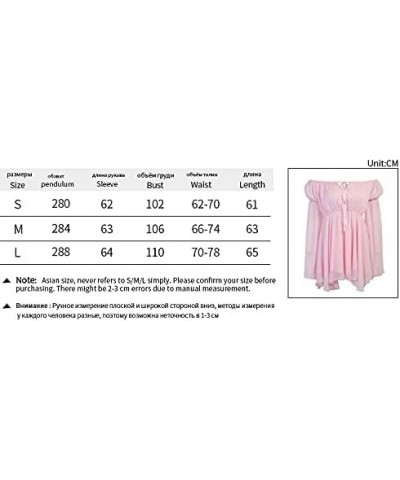 Women Two Piece Sets Corset Dress Chiffon Off Shoulder Bell Sleeve Dresses Lace-Up Mini Bustier Dress for Party Dress Pink an...