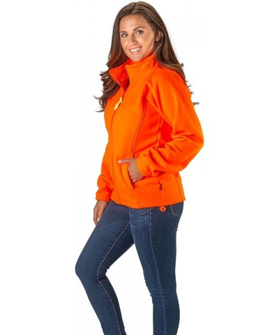 Womens Semi-Fitted Blaze Orange Full Zip 12 Oz. Fleece Jacket Orange $27.50 Jackets