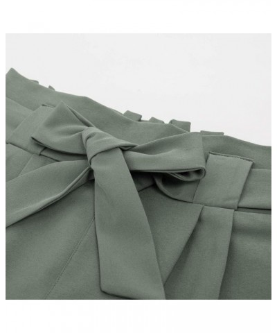 Womens Casual High Waist Pencil Pants with Bow-Knot Pockets for Work Gray Green $13.99 Pants