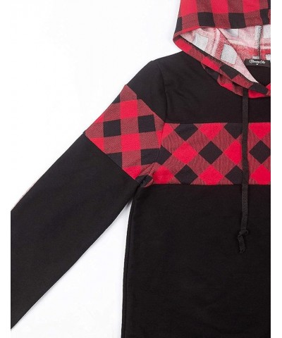 Women's Color Block Plaid Shirt Crewneck Sweatshirt Elbow Patches Pullover Sweatshirt Top Muticolor $17.91 Hoodies & Sweatshirts