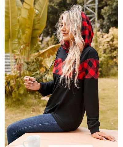 Women's Color Block Plaid Shirt Crewneck Sweatshirt Elbow Patches Pullover Sweatshirt Top Muticolor $17.91 Hoodies & Sweatshirts