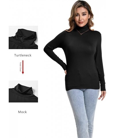 4 Pack Women’s Turtle Neck Long Sleeve Shirts Fall Fashion Turtleneck Baselayer Undershirts Tops Underscrub 2 Black 1 Nude 1 ...