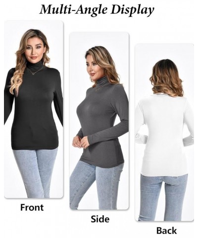 4 Pack Women’s Turtle Neck Long Sleeve Shirts Fall Fashion Turtleneck Baselayer Undershirts Tops Underscrub 2 Black 1 Nude 1 ...