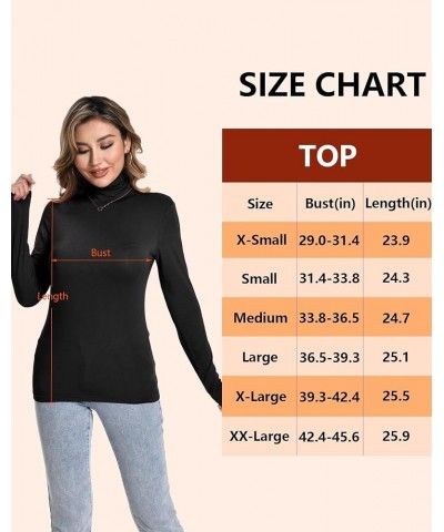 4 Pack Women’s Turtle Neck Long Sleeve Shirts Fall Fashion Turtleneck Baselayer Undershirts Tops Underscrub 2 Black 1 Nude 1 ...