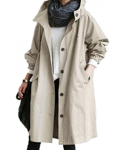 Women's Coats Basic Long Jacket Coat Womens Elegant Windbreaker Wild Winter Women's Coat Coats for Women Trendy Khaki-8 $14.3...