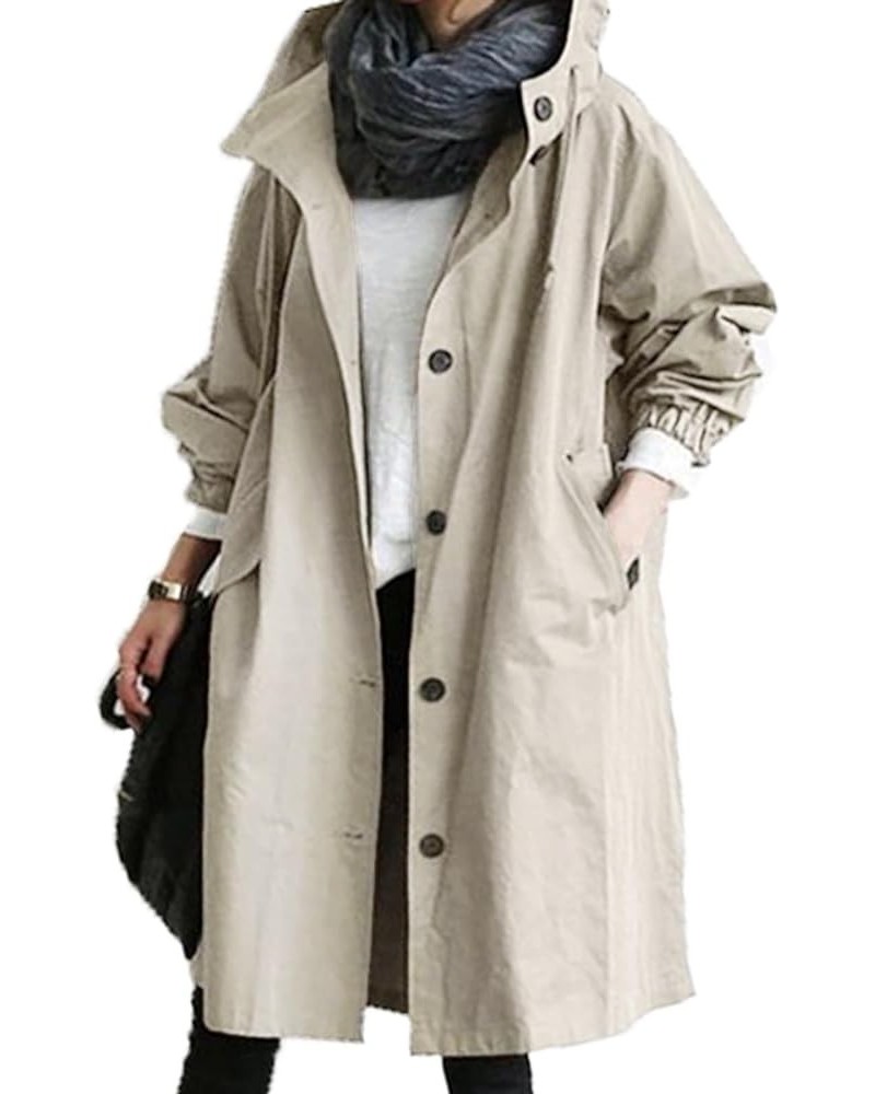 Women's Coats Basic Long Jacket Coat Womens Elegant Windbreaker Wild Winter Women's Coat Coats for Women Trendy Khaki-8 $14.3...