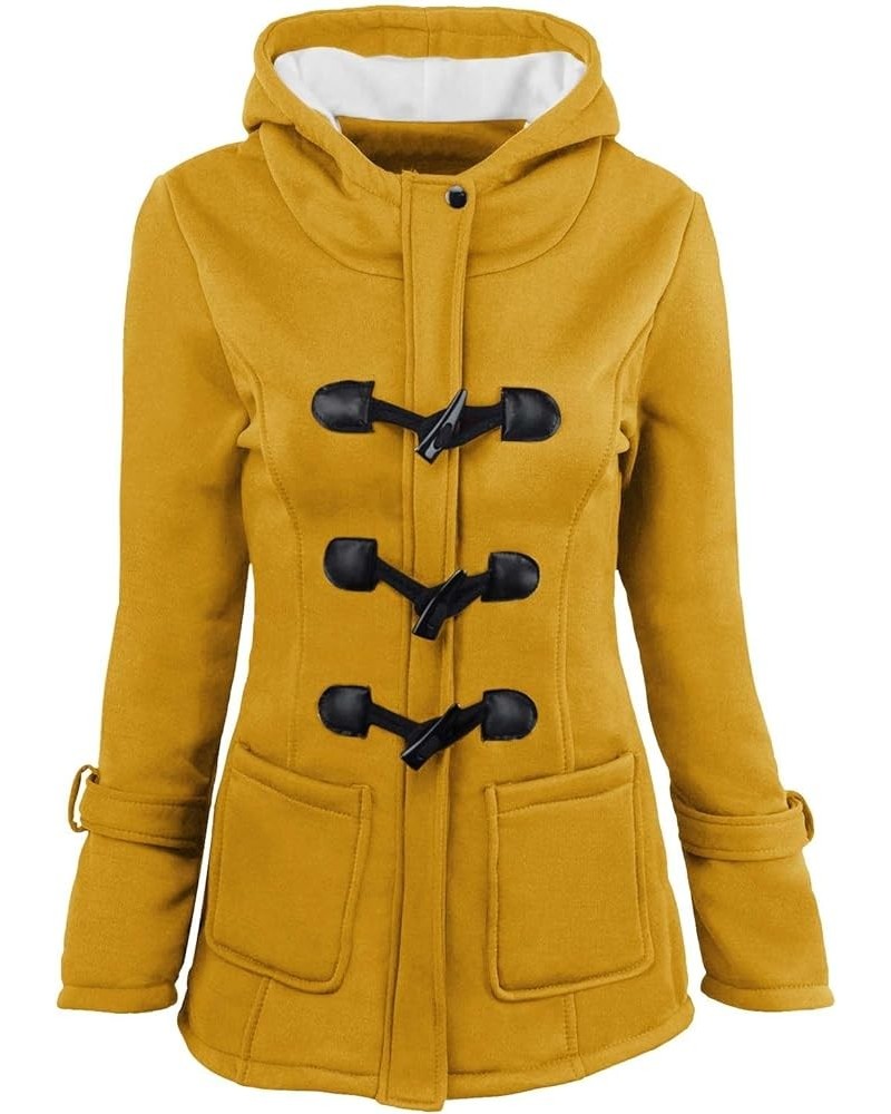 Jackets for Women with Hood Casual Winter Coats for Women 2023 Trendy Oversized Hoodie Fleece Lined Outerwear Girls M-yellow ...