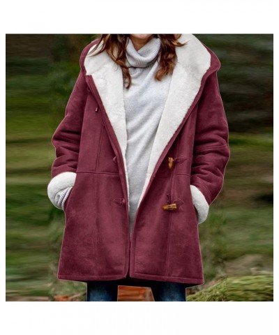 Women's Winter Coats Mid Length Lined Warm Heavy Jackets Thickened Windproof Outerwear With Fleece Hood, S-2XL 2-wine $9.16 J...