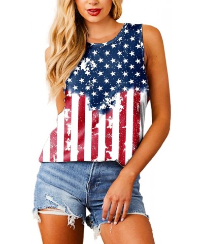 Womens 4th of July Shirt Sleeveless USA Flag Patriotic Summer Tank Tops Patriotic Flag $8.24 Tanks