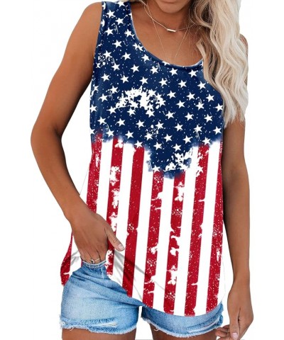 Womens 4th of July Shirt Sleeveless USA Flag Patriotic Summer Tank Tops Patriotic Flag $8.24 Tanks