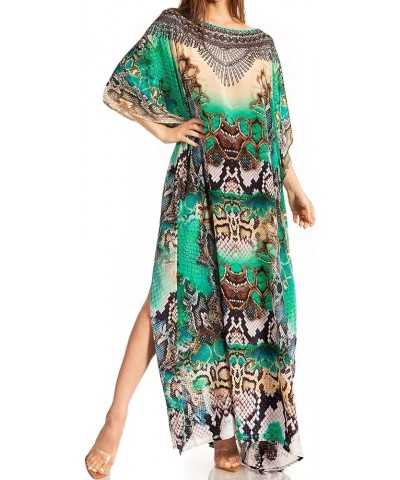 Jabari Women's Maxi Short Sleeve Long Beach Kaftan Dress Boho Loose Gown 416 $32.99 Dresses