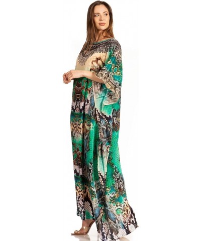 Jabari Women's Maxi Short Sleeve Long Beach Kaftan Dress Boho Loose Gown 416 $32.99 Dresses