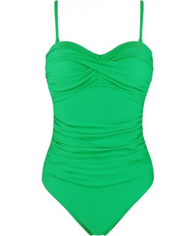 Women's Strapless One Piece Swimsuit Emerald Green $23.59 Swimsuits