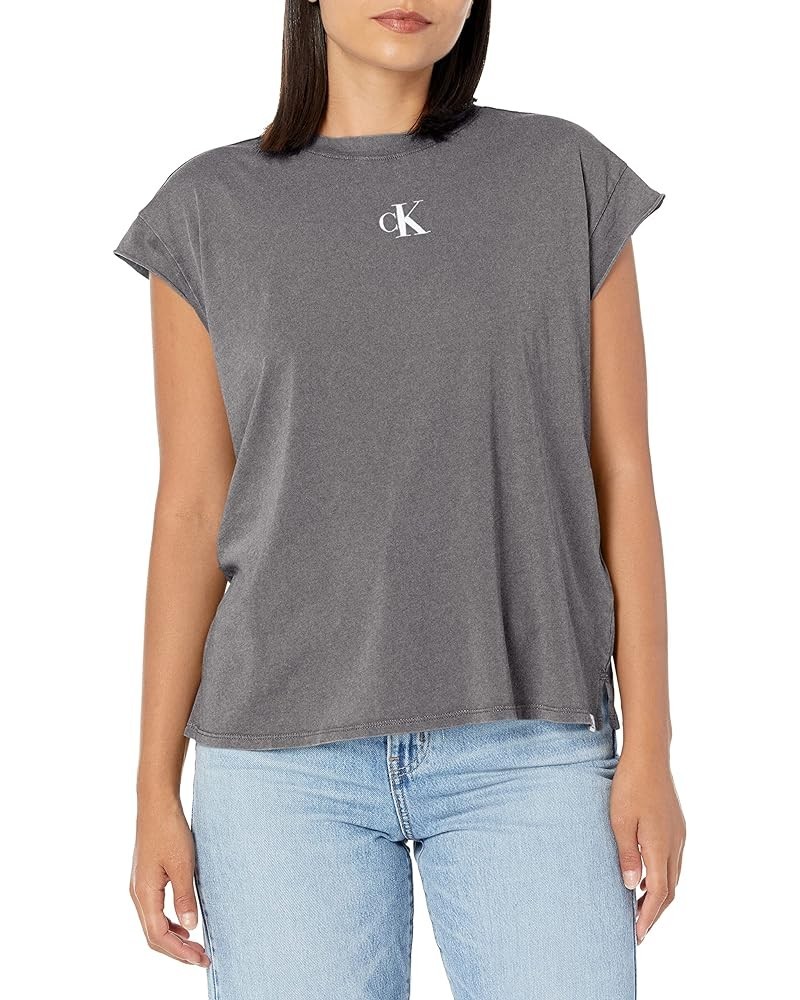 Women's Minimal Logo Short Sleeve Tee Cut Shirt Forged Iron $11.34 T-Shirts