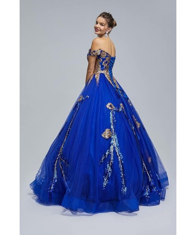 Women's Beading Sweetheart Ball Gown Tulle Layed Long Quinceanera Dress Royal Blue 22 $49.95 Dresses