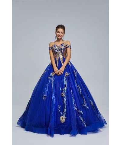 Women's Beading Sweetheart Ball Gown Tulle Layed Long Quinceanera Dress Royal Blue 22 $49.95 Dresses