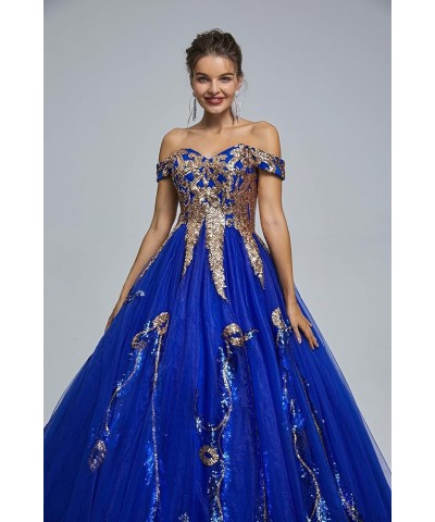 Women's Beading Sweetheart Ball Gown Tulle Layed Long Quinceanera Dress Royal Blue 22 $49.95 Dresses