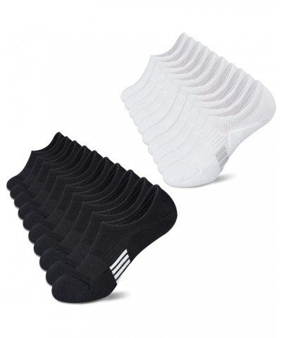 No Show Socks Womens Low Cut Ankle Socks White Black Athletic Running Socks Cushioned Size 8-10 $19.49 Activewear