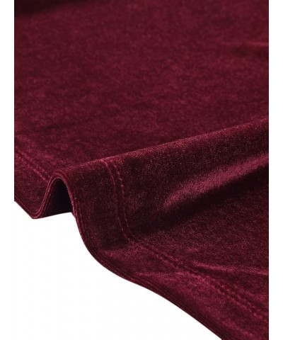 Women's Cocktail Party Open Front Cardigan Long Sleeve Cropped Velvet Shrug Top Burgundy $18.62 Sweaters